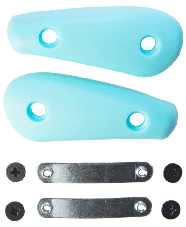 Abrasive pads for FR skates in light blue with all parts visible